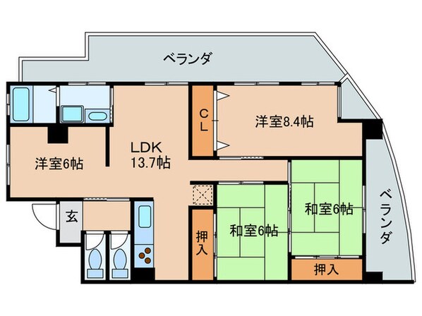 ガイア　萱野浦の物件間取画像